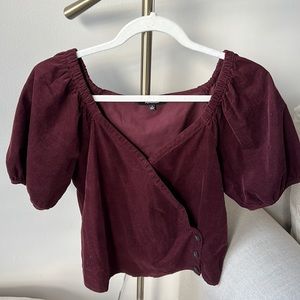 Madewell Burgundy Corduroy Blouse